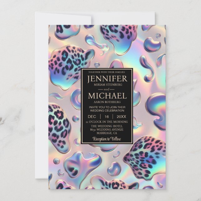 Convites Exotic Posh Wedding Invitation (Frente)