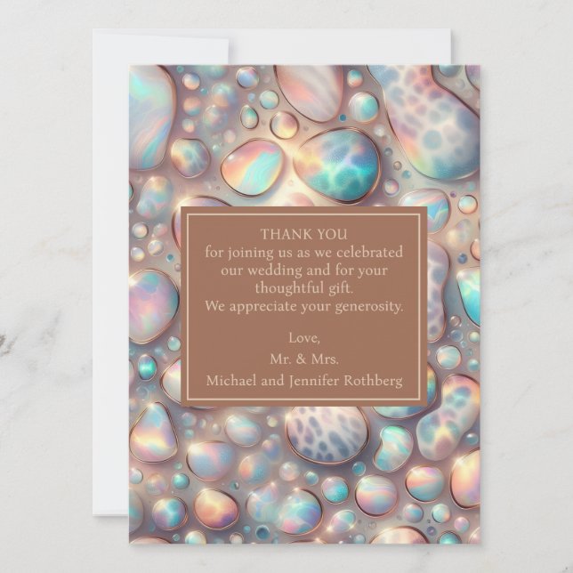 Convites Exotic Posh Wedding Pre-Filled Thank You Cards (Frente)