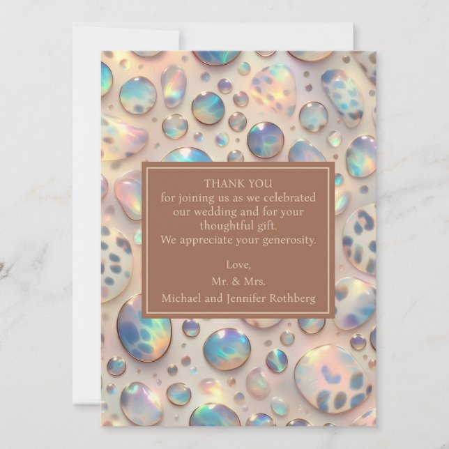 Convites Exotic Posh Wedding Pre-Filled Thank You Cards (Frente)