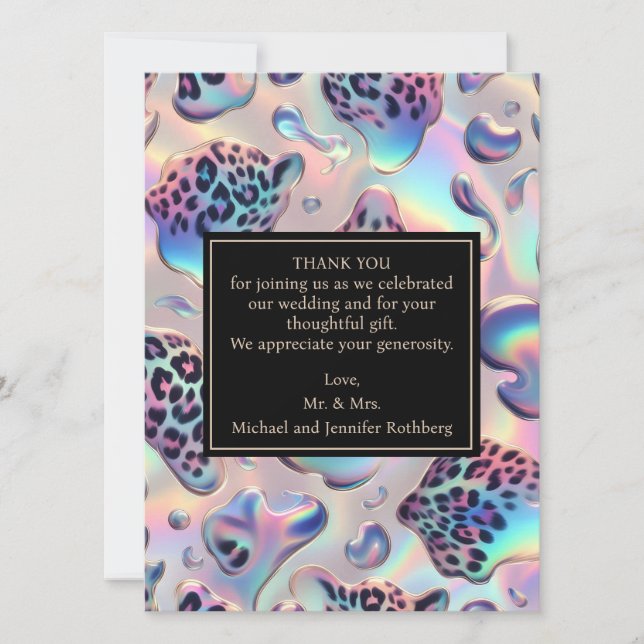 Convites Exotic Posh Wedding Pre-Filled Thank You Cards (Frente)