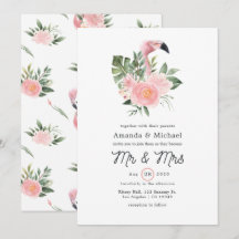 Exótica Tropical Rosa Flamingo, Sr. e Sra. Wedding