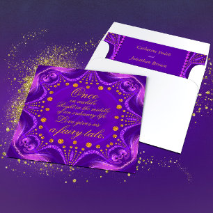 Convites Exótico Tribal Mandala Dourado Roxo Evento Românti