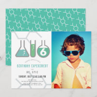 Experiência científica White Green Boy Aniversário