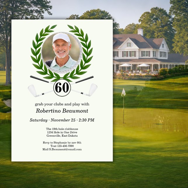 Convites Experiência de jogador com tema de golfe elegante  (Criador carregado)