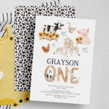 Explorações Animais Aquarela primeiro aniversario