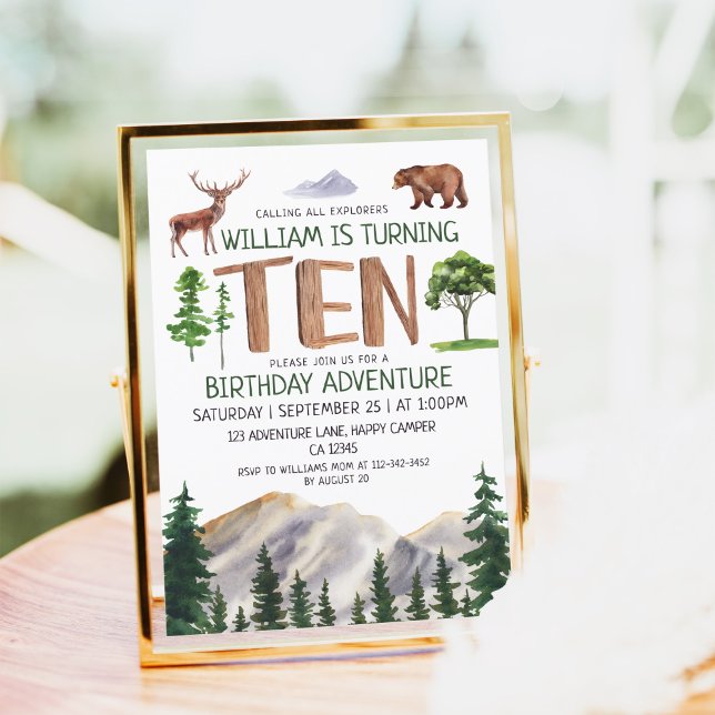 Convites Explorer Adventure Boys 10º Aniversário (Criador carregado)
