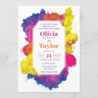 Explosão de Cores de Arco-Íris no Casamento