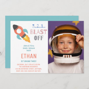 Convites Explosão! Foto de Aniversário do Navio do Foguete 