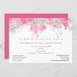 Convites Exposição de Moda de Verão Florestas Cinzas Rosa