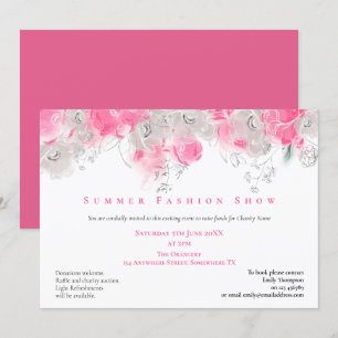 Convites Exposição de Moda de Verão Florestas Cinzas Rosa