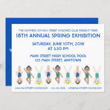 Exposição de Piscina da Equipe de Nadação Sincroni