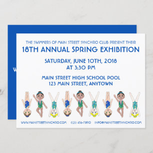 Convites Exposição de Piscina da Equipe de Nadação Sincroni