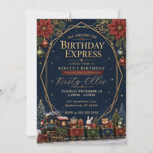 Convites Expresso de Aniversário de Noite de Inverno