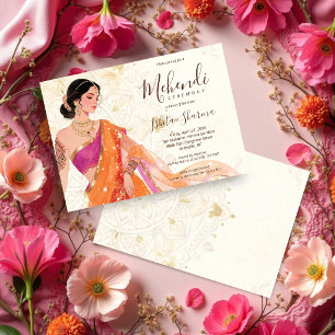 Convites Exquisita Noiva Vibrante Mehndi Magenta TLW26