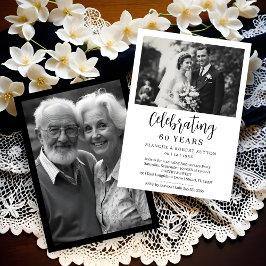 Convites Exquisite Black White Elegant Wedding Anniversarie