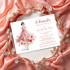 Convites Exquisite Pink Floral Tulle Model Bridal Shower