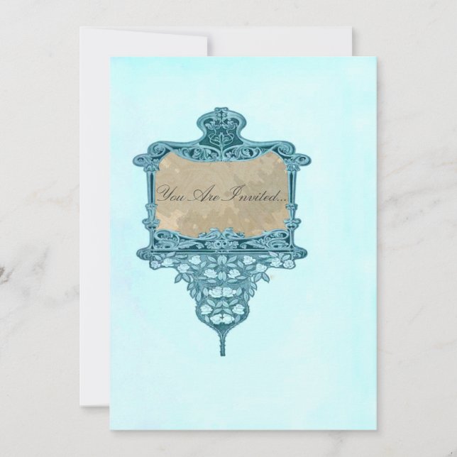 Convites extravagantes do casamento vintage (Frente)