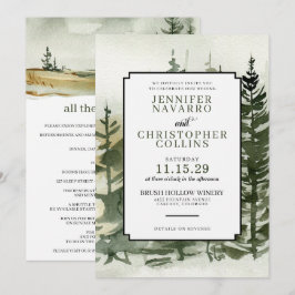 Convites Extremidade de Aquarela com Casamento de Detalhes