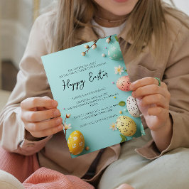 Convites Extremidade simples Felz pascoa floral e de ovos