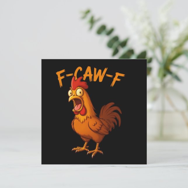 Convites F-Caw-F Humor de Frango Engraçado F-Caw-F Citação  (Em pé/Frente)