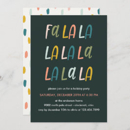 Convites Fa la la | Cor Pastel | Festa de Natal