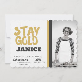 Convites Fabolous Dourado Golden 50º Personalizado