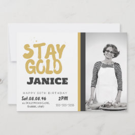Convites Fabolous Dourado Golden 50º Personalizado