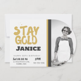 Convites Fabolous Dourado Golden 50º Personalizado
