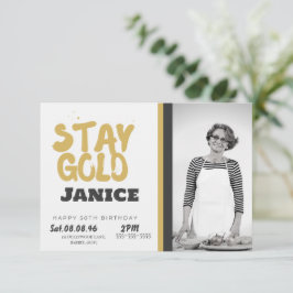 Convites Fabolous Dourado Golden 50º Personalizado
