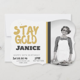 Convites Fabolous Dourado Golden 50º Personalizado