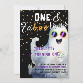 Convites FaBOOlous Halloween Pequeno primeiro aniversario d