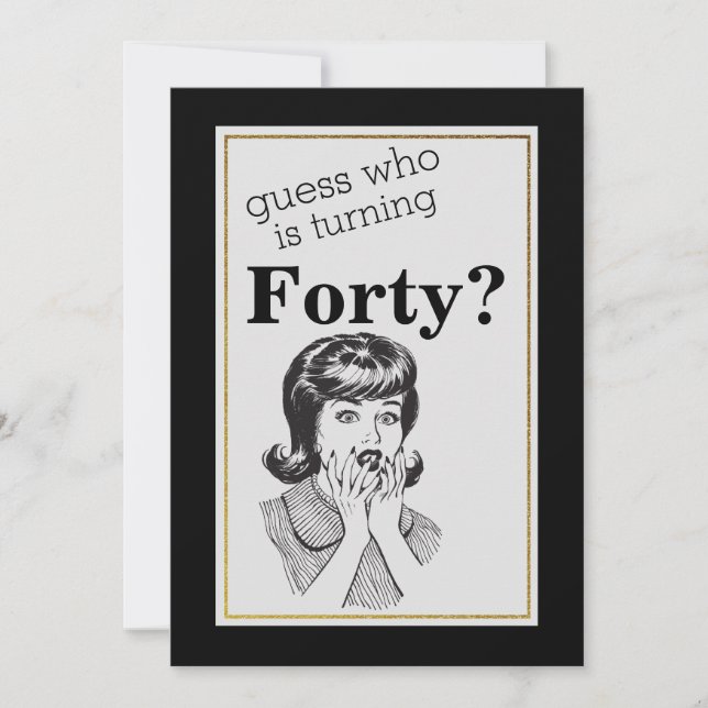 Convites Fábrica Engraçado do aniversário de 40 anos (Frente)