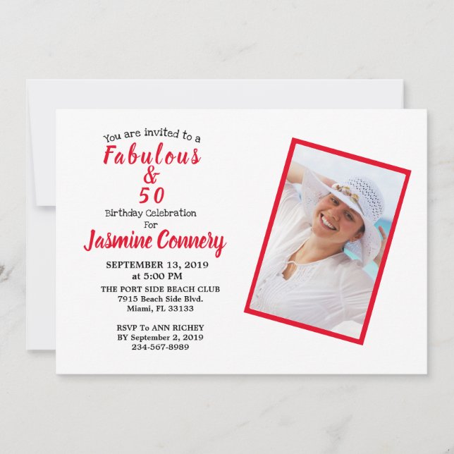 Convites Fabulosa Celebração de 50 Aniversários (Frente)