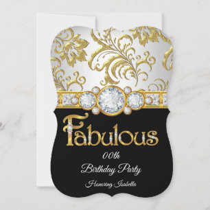 Convites Fabulosa festa de aniversário com diamante branco 