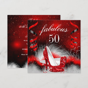 Convites Fabulosa Festa de Aniversário de 50 Anos com Salto