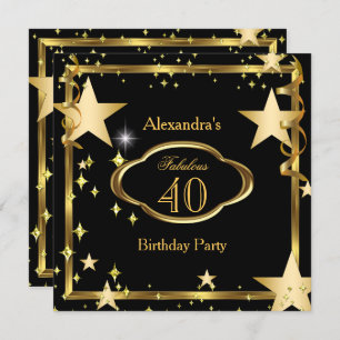 Convites Fabulosa Festa de aniversário de Estrelas Douradas