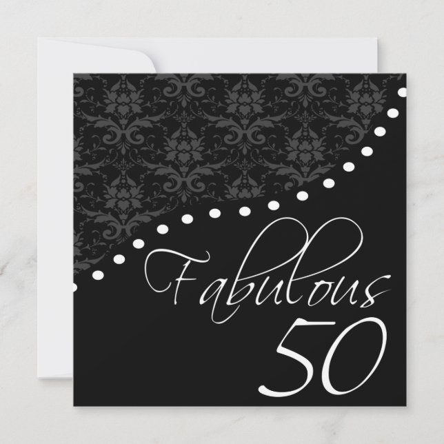 Convites Fabulosa Festa de aniversário Preta Personalizada  (Frente)