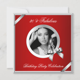 Convites Fabulosa Foto de Prata de Diamante Vermelho Regal