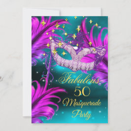 Convites Fabulosa máscara de Mascarada rosa púrpura de cere