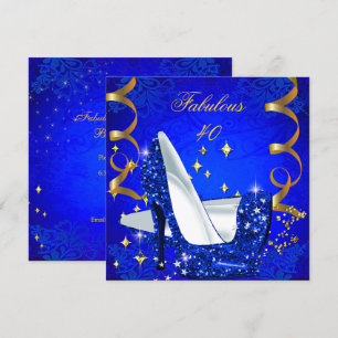 Convites Fabulosa Mulher de 40 Anos Salto Alto Azul Real Do