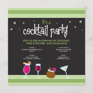 Convites Fabulosamente Festivo Cocktail Party (verde limão)