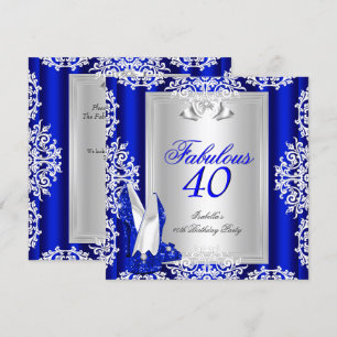 Convites Fabuloso 40 Aniversário de 40 anos Sapatos Azul Re
