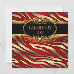 Convites Fabuloso 50 Aniversário de 50 anos Festa Dourado Z