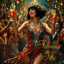 Convites Fabuloso 50 Mulher flapper art déco de 1920