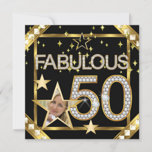 Convites Fabuloso 50 Retro Glamour Hollywood Gold Foto