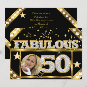 Convites Fabuloso 50 Retro Glamour Hollywood Gold Foto 4