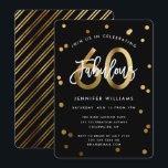 Convites Fabuloso 60º | Festa de aniversário moderna Dourad<br><div class="desc">Celebre a sua fabulosa 60ª Festa de aniversário com estes convites de festas modernos e elegantes com letras de pincel e ouro falso / na moda preto,  design chic para mulheres. A cor de fundo pode ser alterada em "personalizar mais". Parte da coleção "Fabuloso 60º".</div>