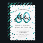 Convites Fabuloso 60º | Festa de aniversário Verde Teal Mod<br><div class="desc">Celebre a sua fabulosa 60ª Festa de aniversário com estes convites de festas modernos,  elegantes,  com letras de pincel à mão e design verde / preto teal. A cor de fundo pode ser alterada em "personalizar mais". Parte da coleção "Fabuloso 60º".</div>