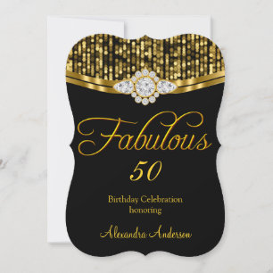 Convites Fabuloso Adicionar Idade Aniversário Festa Brilho