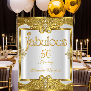 Convites Fabuloso aniversário Dourado Quadro de Ouros de Pé
